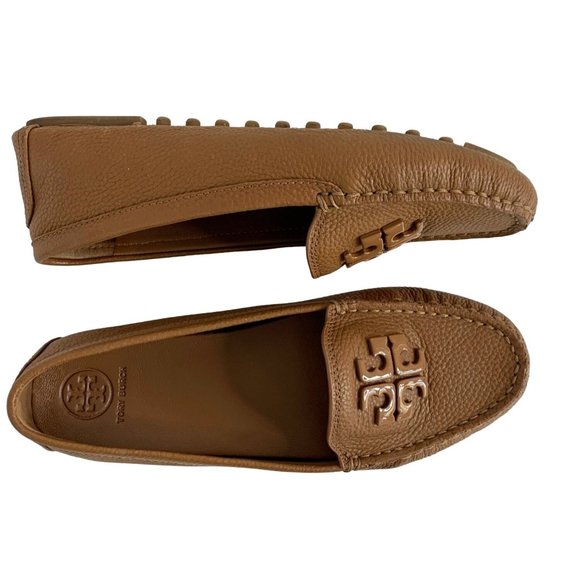 Tory Burch Shoes - Tory Burch Lowell Mocs Drivers Size 7 M Royal Tan Shoes Womens Logo GUC $265